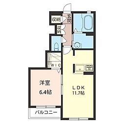 アセアードC 1LDKの間取図画像