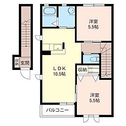 メゾン・K&K 2LDKの間取図画像