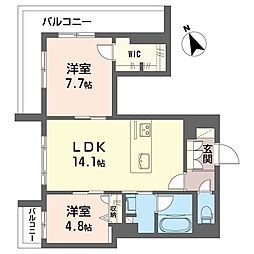 大隅ビル 2LDKの間取図画像