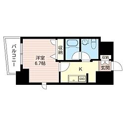 グランメール東新宿 1Kの間取図画像