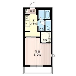 ベレオ富久 1Kの間取図画像