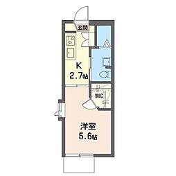 サンモール青葉 1Kの間取図画像