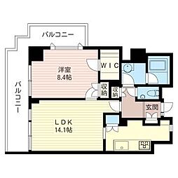 グランドメゾン落合 1LDKの間取図画像