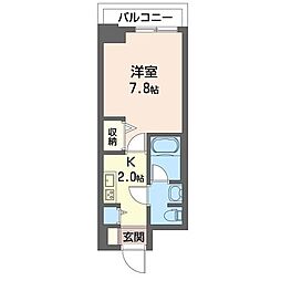 ハーヴェスト河田町 1Kの間取図画像