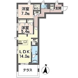 ウインド　シュピール 1階2LDKの間取り