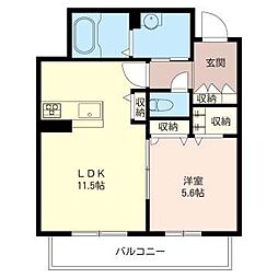 シャーメゾンSquareGarden2 1LDKの間取図画像