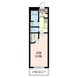 メイプルコートN 1Kの間取図画像