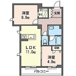 トゥリアノン3 2LDKの間取図画像