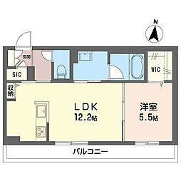 サンクチュアリ櫛引 2階1LDKの間取り