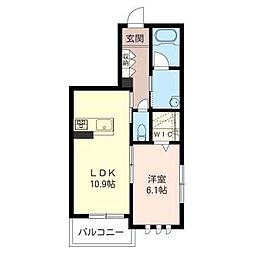 ヴィアーレ大成 1LDKの間取図画像