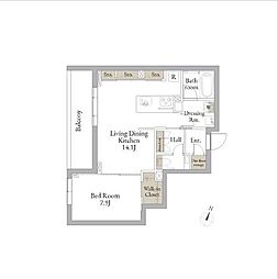 eternooomiya 1LDKの間取図画像