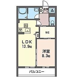 ラボヌール 1LDKの間取図画像