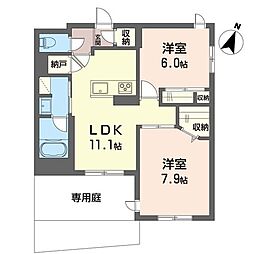 ペイサージュ カリテ 2LDKの間取図画像