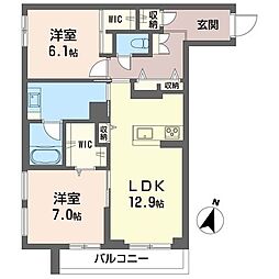KS II 2LDKの間取図画像