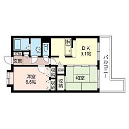ヴェル・ドミール中幸 2DKの間取図画像