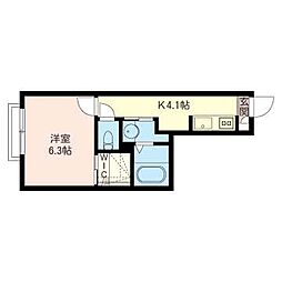 Flat 1Kの間取図画像