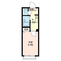 リヴィエラ 1Kの間取図画像