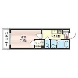 アヴァンセプルミエ 1Kの間取図画像