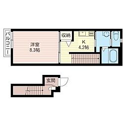 アレイM 1Kの間取図画像