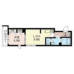 Sunforest 1LDKの間取図画像