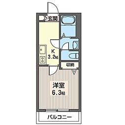 プレジール東池袋 1Kの間取図画像
