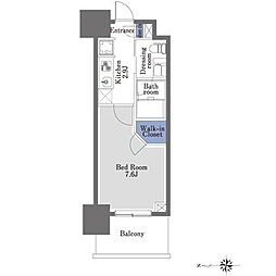 プライムメゾン早稲田 1Kの間取図画像