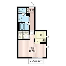 フォルトゥーナ ワンルームの間取図画像