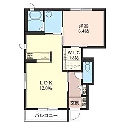 クラベール2 1LDKの間取図画像