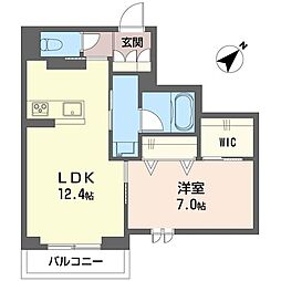 シェリエ 1LDKの間取図画像