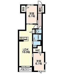 PrimaClasse 2LDKの間取図画像
