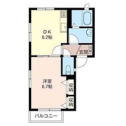 グランシード西台1 1DKの間取図画像