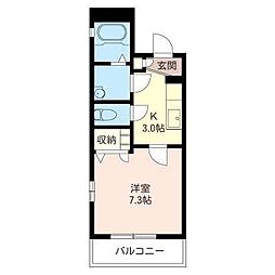 ロイヤルステージ21 1Kの間取図画像