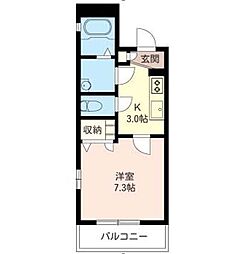 ロイヤルステージ21 1Kの間取図画像