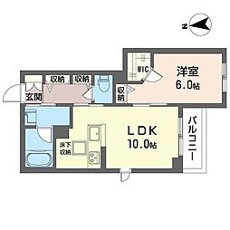 フェリーチェ ヴィータ 1LDKの間取図画像