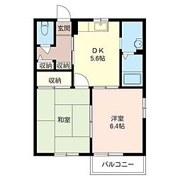 メゾンドール 2Kの間取図画像