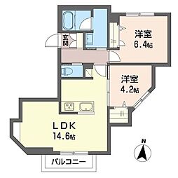 ラビアンローズ 2LDKの間取図画像