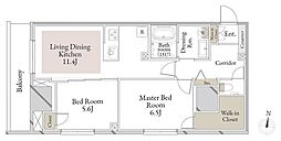 スカイテラス南大塚 2LDKの間取図画像