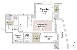 スカイテラス南大塚 2LDKの間取図画像