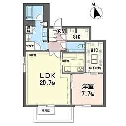 六本木ポルテ 1LDKの間取図画像