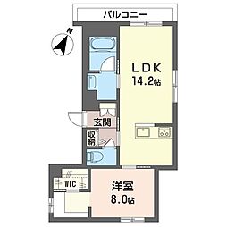 ボン リジエール 1LDKの間取図画像