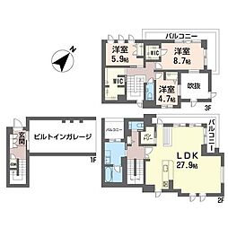 ウィステリア田園調布 3LDKの間取図画像