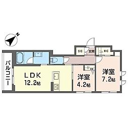 フロリア 文京 2LDKの間取図画像