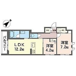 フロリア 文京 2LDKの間取図画像