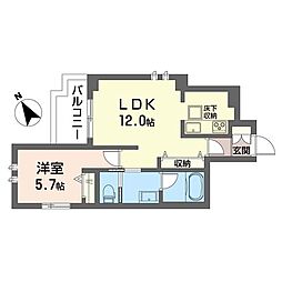 スピネル千川 1LDKの間取図画像