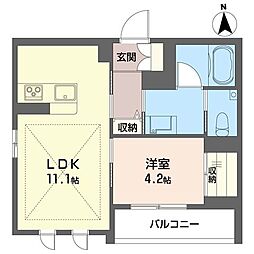 コーポ サヨ 1LDKの間取図画像