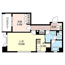 プライムメゾン銀座イースト 1LDKの間取図画像