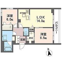 テラス ルミエール 2LDKの間取図画像