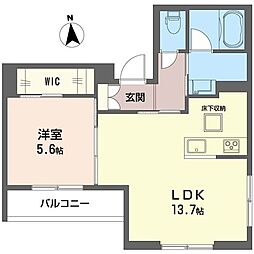 グリーンメゾン平井 1LDKの間取図画像
