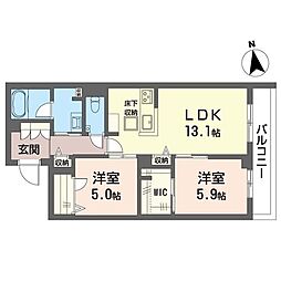 マルソボニート 2LDKの間取図画像