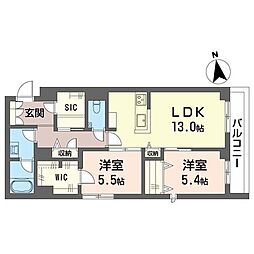 マルソボニート 2LDKの間取図画像